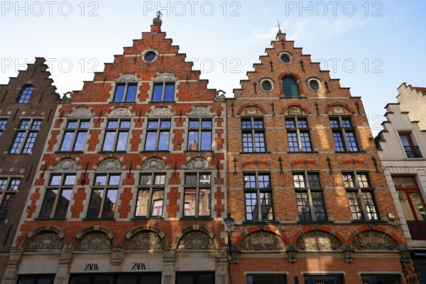 Historic staircases in the old town of Bruges, UNESCO World Heritage Site, Flanders, Belgium