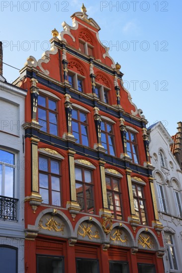 Historic stairwell in the old town of Bruges, UNESCO World Heritage Site, Flanders, Belgium