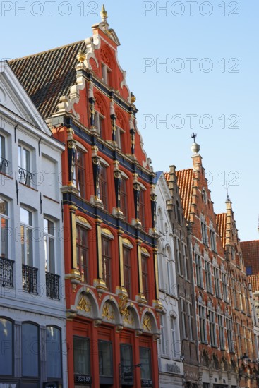 Historic staircases in the old town of Bruges, UNESCO World Heritage Site, Flanders, Belgium