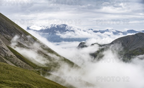 Sea of clouds in the mountains, Hohe Tauern National Park, Carinthia, Austria