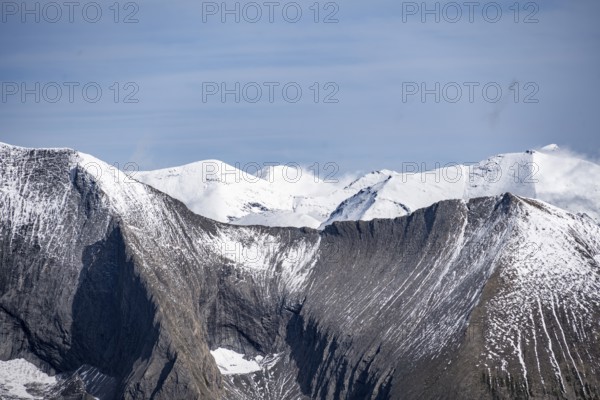 Picturesque mountain landscape with snow-capped summit, Schober Group, Hohe Tauern National Park, Carinthia, Austria