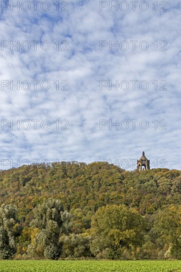 Mountain, forest, Kaiser-Wilhelm-Denkmal, Porta Westfalica, North Rhine-Westphalia, Germany