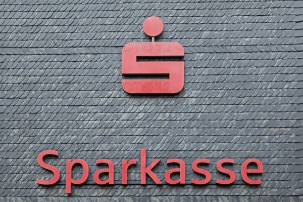 Logo, Sparkasse, Schiefer, Olpe, Sauerland, North Rhine-Westphalia, Germany
