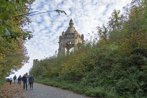 Kaiser-Wilhelm-Denkmal, way, people, Porta Westfalica, North Rhine-Westphalia, Germany