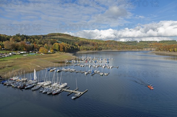 Yachthafen, Sondern, Olpe, Biggesee, Sauerland, North Rhine-Westphalia, Germany