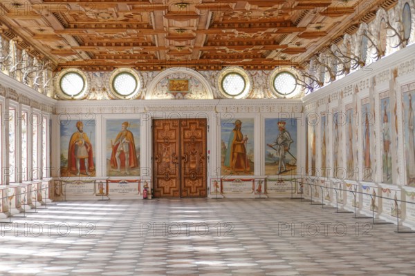 Spanish Hall, interior view, Ambras Castle, Innsbruck, Tyrol, Austria