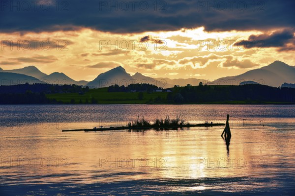 Sunset at Hopfensee in Allgäu, Bavaria, Germany