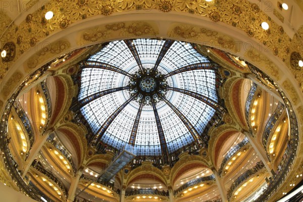 Glass dome of the Lafayette department store in Pris, France