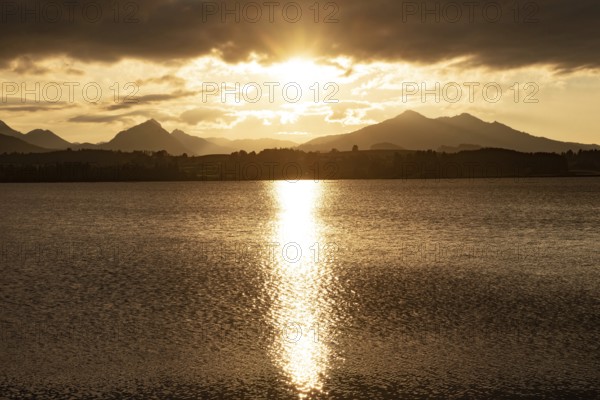 Sunset at Hopfensee in Allgäu, Bavaria, Germany