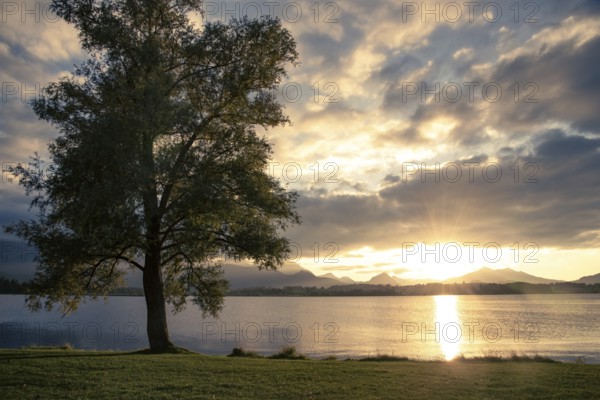 Sunset at Hopfensee in Allgäu, Bavaria, Germany