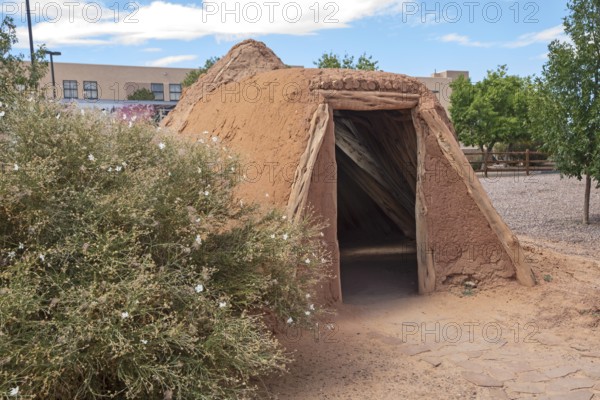 Kayenta, Arizona - A hogan at the Navajo Shadehouse Museum
