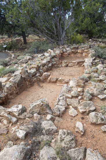 Grand Canyon National Park, Arizona - The Tusayan Ruin on the Grand Canyon's south rim. Part of the Pueblo II culture, the ruin dates to about 1185
