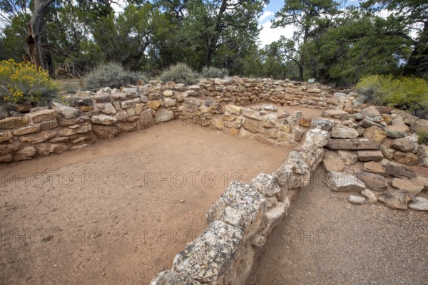 Grand Canyon National Park, Arizona - The Tusayan Ruin on the Grand Canyon's south rim. Part of the Pueblo II culture, the ruin dates to about 1185