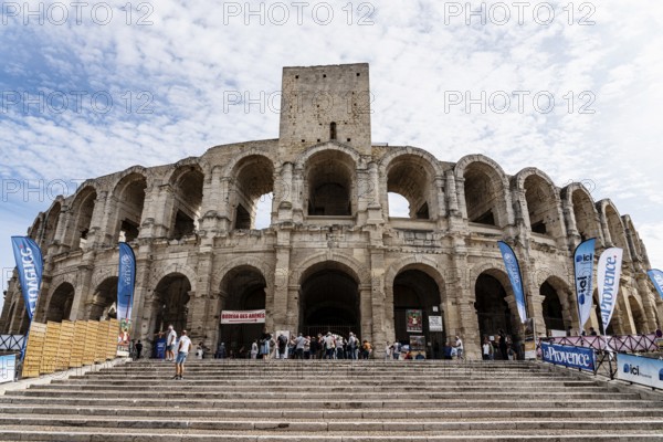 Amphitheatre, built around 90 AD, with two floors with 60 arcades each and seating around 25, 000 spectators, Festival du Riz, Arles, France
