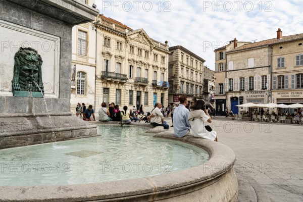 Fountain, Place de la Republique, Arles, France