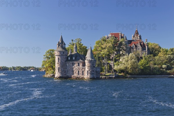 Boldt Castle on a small island in the Saint Lawrence River, Thousand Islands, Province of Ontario Canada, New York USA