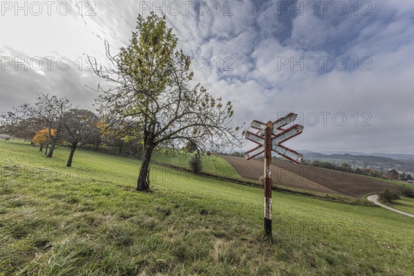 A memorial cross to the last railway on May 30, 1992 on the SBB line Beinwil am See—Beromünster. Menziken, Aargau, Switzerland