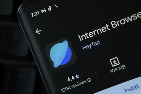 Dhaka, Bangladesh- 16 Oct 2025: Internet Browser app from Google Playstore is displayed on a smartphone screen