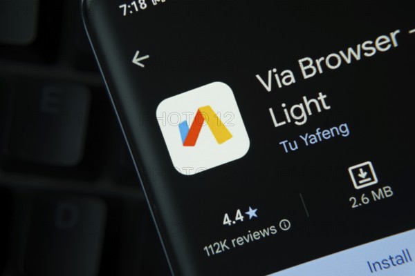 Dhaka, Bangladesh- 16 Oct 2025: Via Browser app from Google Playstore is displayed on a smartphone screen