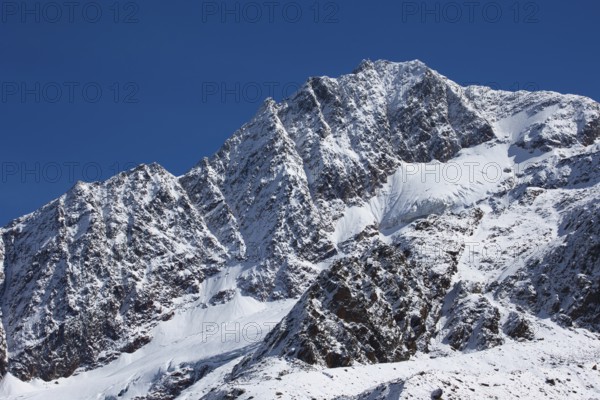 View of a glacier in the Ötztal Alps on the border between Austria and Italy