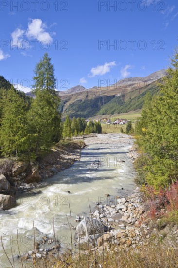 The Karlinbach is fed from the meltwater of glaciers and flows through the Vallelunga Valley in Vinschau, Italy