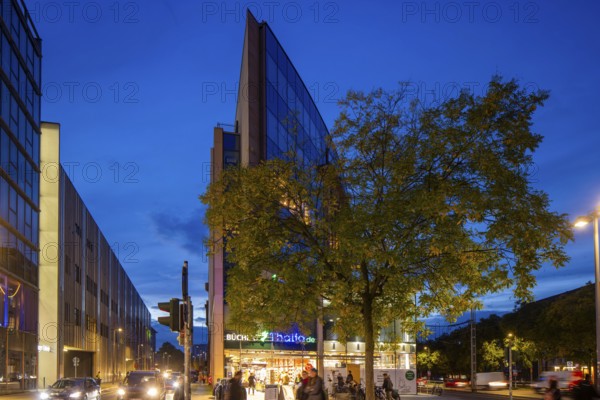 Office and commercial building Dr.-Külz-Ring 12 by Dresden architect Horst Witter, it now houses the Thalia bookstore and the editorial office of Dresdner NNeuseten Nachrichten, Dresden, Saxony, Germany