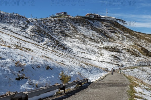 Kanzelwandbahn mountain station, hiking trail, Vorarlberg, Austria