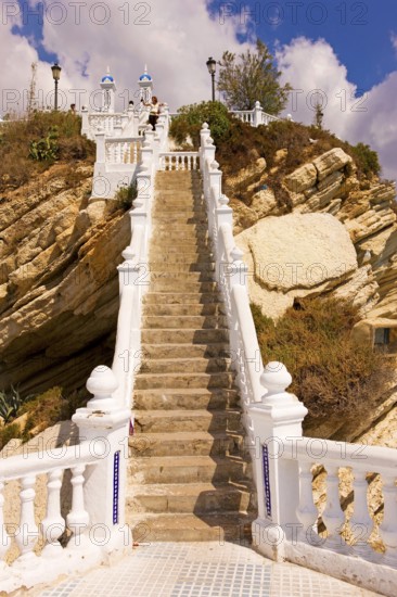 View from Balcon del Mediterraneo, stairs, Benidorm, Valencia (region), Costa Blanca, Spain