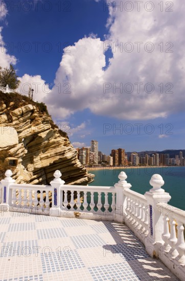 Benidorm View from Balcon del Mediterraneo, Benidorm, Valencia (Region), Costa Blanca, Spain
