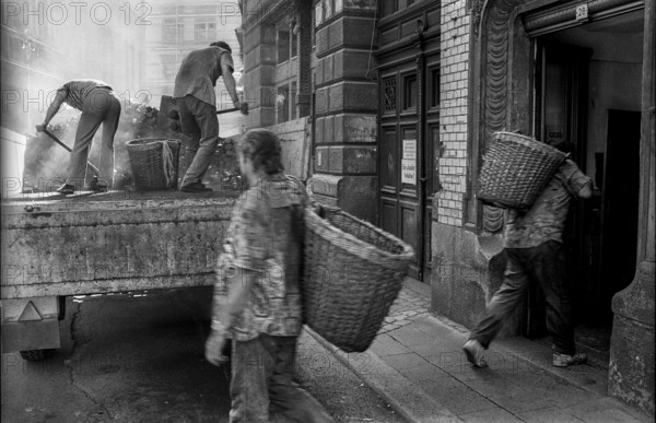 Germany, Halle, 5.8.1992, coal carrier in Halle
