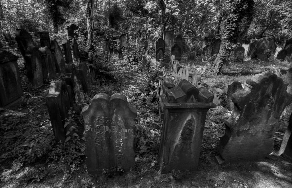 Germany, Halle, 5.8.1992, Jewish cemetery in Halle, gravestones