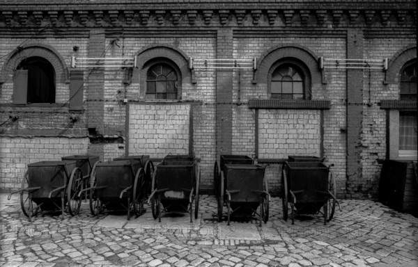 Germany, Berlin, 31.7.1992, Coal ore in the industrial building Pfefferberg