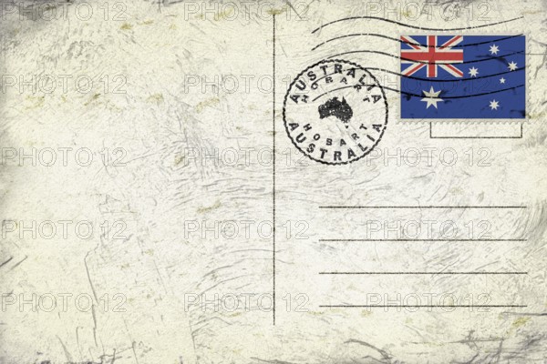 Australia Hobart Old Style Mail Envelope with Flag and Postmark