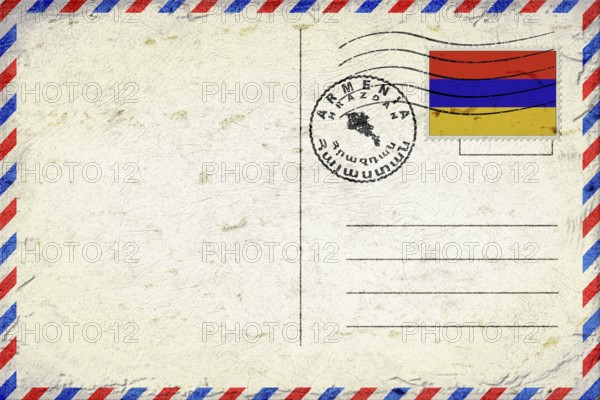 Armenia Hrazdan Vintage Air Mail Envelope with Flag and Postmark