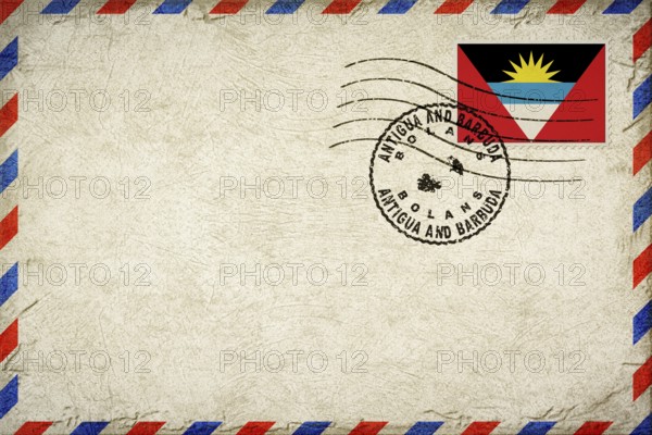 Antigua and Barbuda Bolans Vintage Air Mail Envelope with Flag and Postmark