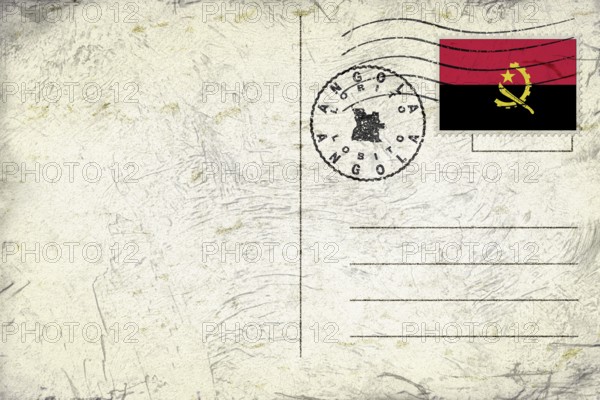 Angola Lobito Old Style Mail Envelope with Flag and Postmark