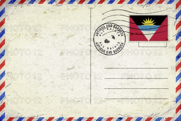 Antigua and Barbuda All Saints Vintage Air Mail Envelope with Flag and Postmark