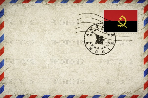 Angola Benguela Vintage Air Mail Envelope with Flag and Postmark