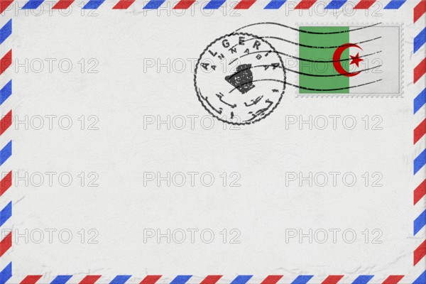 Algeria Annaba Vintage Air Mail Envelope with Flag and Postmark