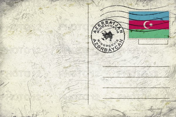 Azerbaijan Mingachevir Old Style Mail Envelope with Flag and Postmark
