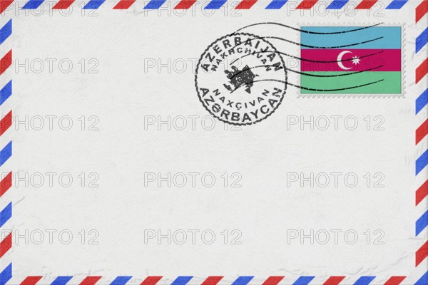 Azerbaijan Nakhchivan Vintage Air Mail Envelope with Flag and Postmark