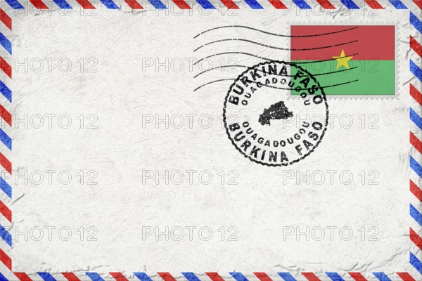 Burkina Faso Ouagadougou Vintage Air Mail Envelope with Flag and Postmark
