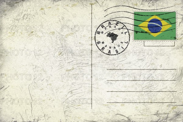 Brazil Manaus Old Style Mail Envelope with Flag and Postmark