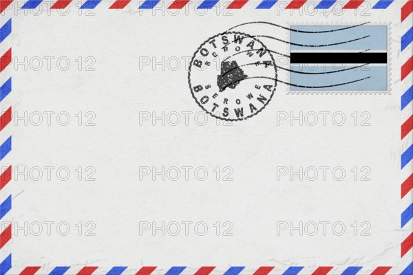 Botswana Serowe Vintage Air Mail Envelope with Flag and Postmark
