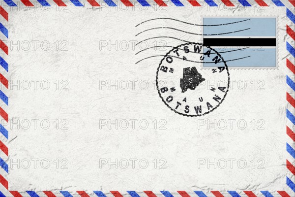 Botswana Maun Vintage Air Mail Envelope with Flag and Postmark