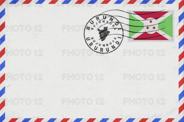 Burundi Bujumbura Vintage Air Mail Envelope with Flag and Postmark