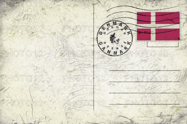 Denmark Odense Old Style Mail Envelope with Flag and Postmark