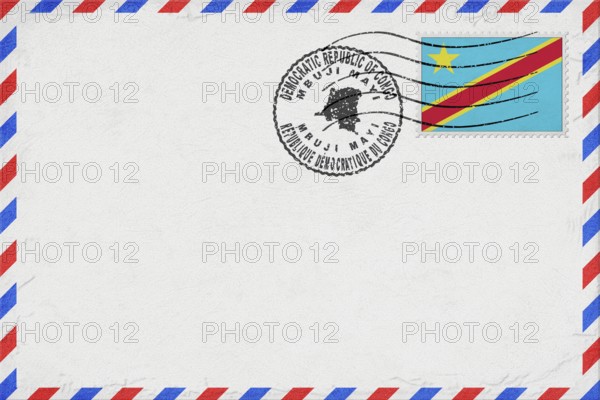 Democratic Republic of Congo Mbuji Mayi Vintage Air Mail Envelope with Flag and Postmark