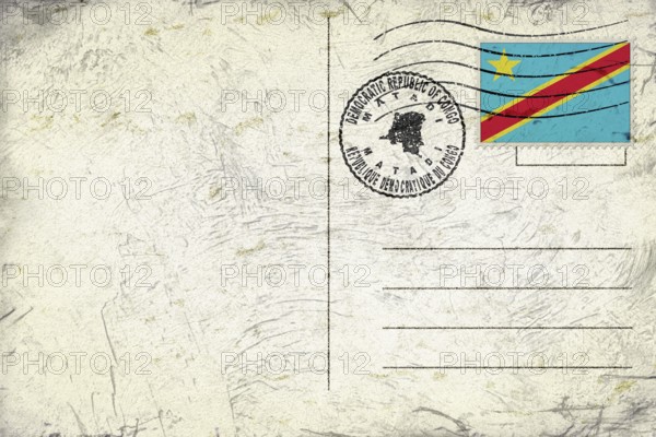 Democratic Republic of Congo Matadi Old Style Mail Envelope with Flag and Postmark