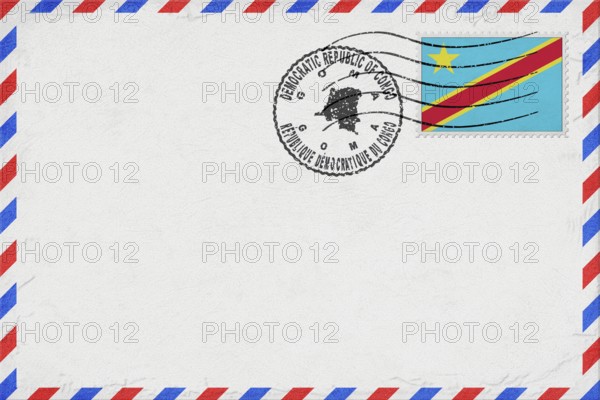 Democratic Republic of Congo Goma Vintage Air Mail Envelope with Flag and Postmark